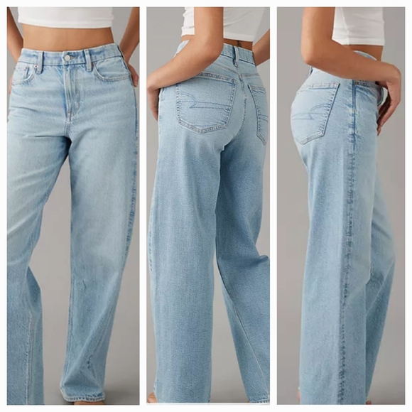 American Eagle Outfitters Denim - American Eagle Strigid Curvy Baggy Straight Leg Jeans 4 Short